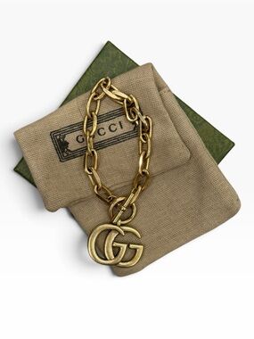 Vintage Gucci interlock logo chain Link Bracelet preloved